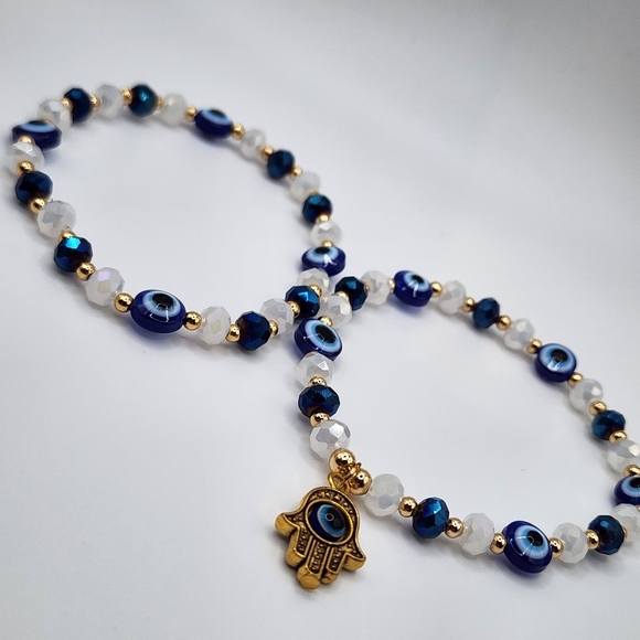 🆕️2pc Hamsa & Evil Eye Bracelete Set - Picture 2 of 13